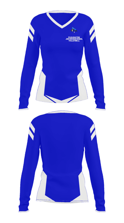Pleasanton Junior High School Volleyball 63768605 Women's Long Sleeve V-neck Shirt - 15