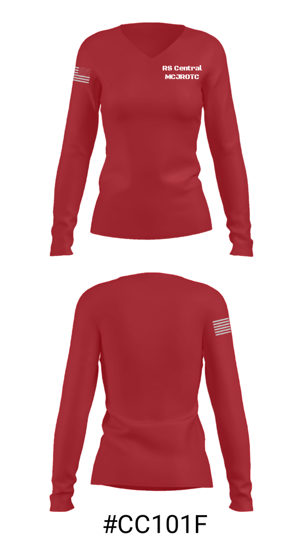 Women's Long Sleeve Vneck Shirt, , Marines, Teamtime, Team time, sublimation, custom sports apparel, team uniforms, spirit wear, spiritwear, sports uniforms, custom shirts, team store, custom team store, fundraiser sports, apparel fundraiser