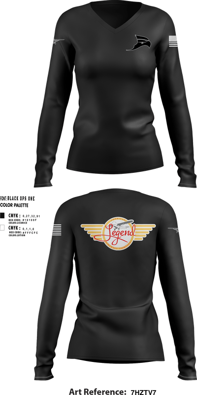 N1522W 9665806 Women's Long Sleeve V-neck Shirt - 4