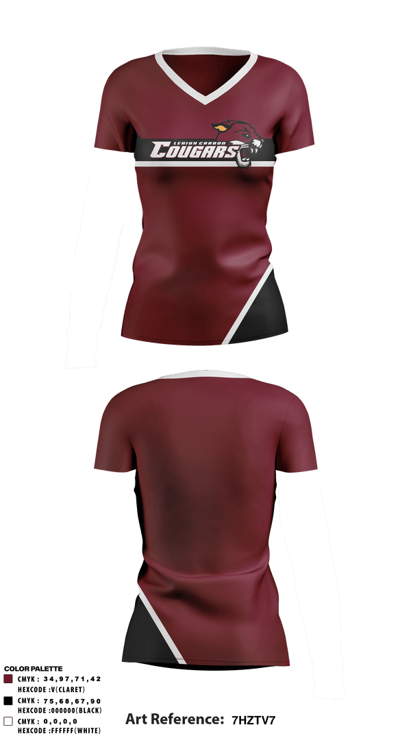 Women's Short Sleeve Vneck Shirt, Lehigh Carbon Community College, Spirit Store, Teamtime, Team time, sublimation, custom sports apparel, team uniforms, spirit wear, spiritwear, sports uniforms, custom shirts, team store, custom team store, fundraiser sports, apparel fundraiser