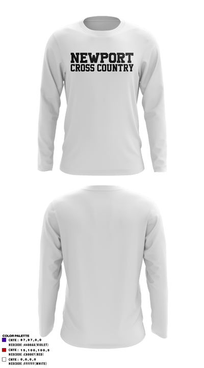 Newport High School Cross Country 52186865 Long Sleeve Performance Shirt - 4