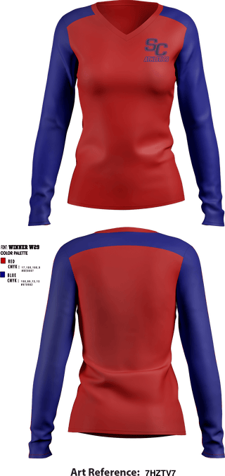 Women's Long Sleeve Vneck Shirt, South Central High School Cheer, Cheer, Teamtime, Team time, sublimation, custom sports apparel, team uniforms, spirit wear, spiritwear, sports uniforms, custom shirts, team store, custom team store, fundraiser sports, apparel fundraiser