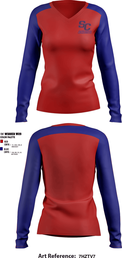 South Central High School Cheer 2672951 Women's Long Sleeve V-neck Shirt - 1