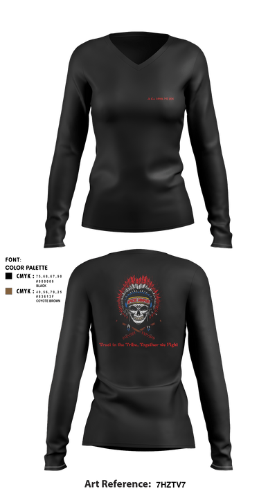 A CO 309th MI BN 82109621 Women's Long Sleeve V-neck Shirt - 4