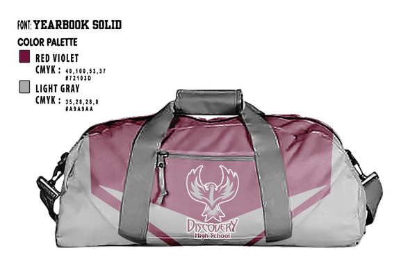 Duffle Bag, Discovery High School, Spirit Store, Teamtime, Team time, sublimation, custom sports apparel, team uniforms, spirit wear, spiritwear, sports uniforms, custom shirts, team store, custom team store, fundraiser sports, apparel fundraiser