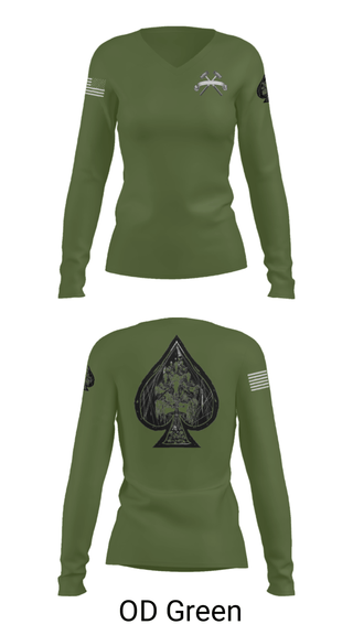 Women's Long Sleeve Vneck Shirt, , Army, Teamtime, Team time, sublimation, custom sports apparel, team uniforms, spirit wear, spiritwear, sports uniforms, custom shirts, team store, custom team store, fundraiser sports, apparel fundraiser