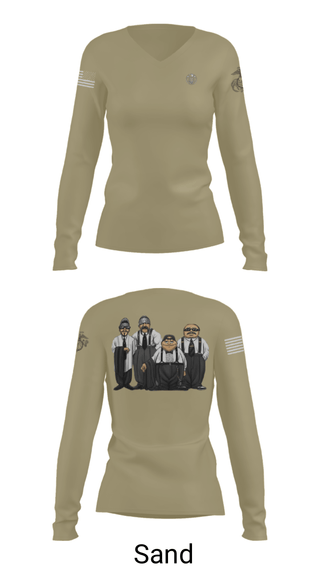 Women's Long Sleeve Vneck Shirt, , Marines, Teamtime, Team time, sublimation, custom sports apparel, team uniforms, spirit wear, spiritwear, sports uniforms, custom shirts, team store, custom team store, fundraiser sports, apparel fundraiser