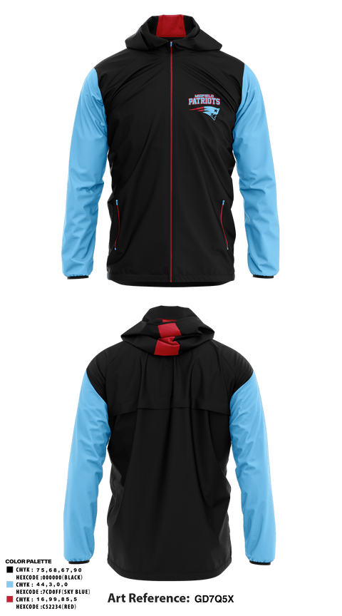 Windbreaker, Midfield Patriots, Baseball, Teamtime, Team time, sublimation, custom sports apparel, team uniforms, spirit wear, spiritwear, sports uniforms, custom shirts, team store, custom team store, fundraiser sports, apparel fundraiser