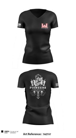 Women's Short Sleeve Vneck Shirt, 741 Brigade Engineer BN, , Teamtime, Team time, sublimation, custom sports apparel, team uniforms, spirit wear, spiritwear, sports uniforms, custom shirts, team store, custom team store, fundraiser sports, apparel fundraiser