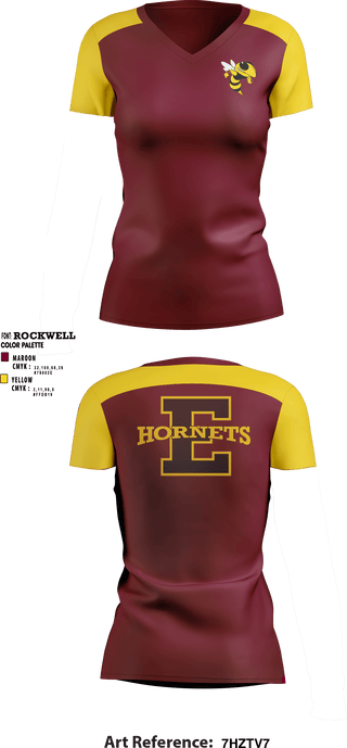 Women's Short Sleeve Vneck Shirt, Enumclaw High School, Spirit Store, Teamtime, Team time, sublimation, custom sports apparel, team uniforms, spirit wear, spiritwear, sports uniforms, custom shirts, team store, custom team store, fundraiser sports, apparel fundraiser