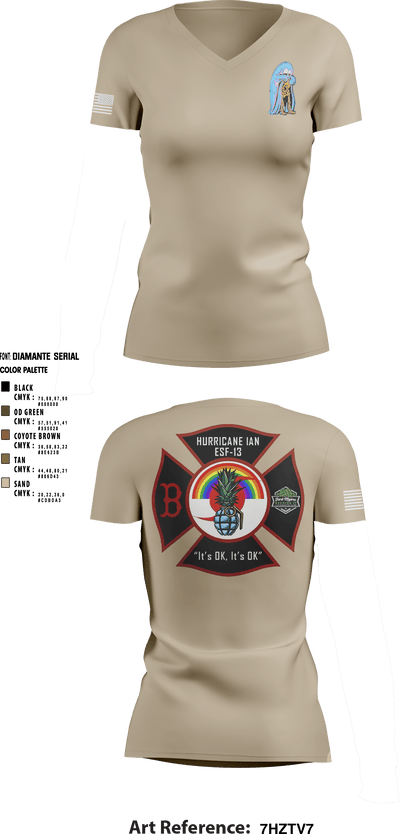 DDT 20743334 Women's Short Sleeve V-neck Shirt - 5