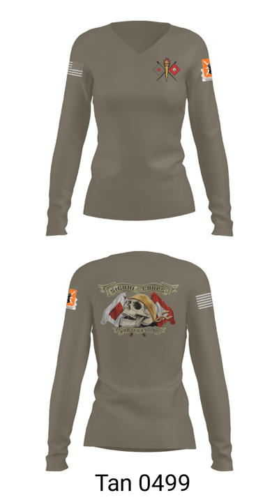 4ID 3ABCT 1-66AR HHC S6 4294361 Women's Long Sleeve V-neck Shirt - 39