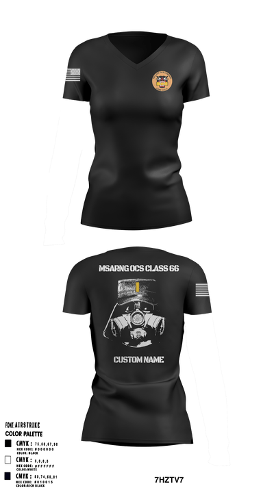 MSARNG OCS Class 66 93679555 Women's Short Sleeve V-neck Shirt - 52