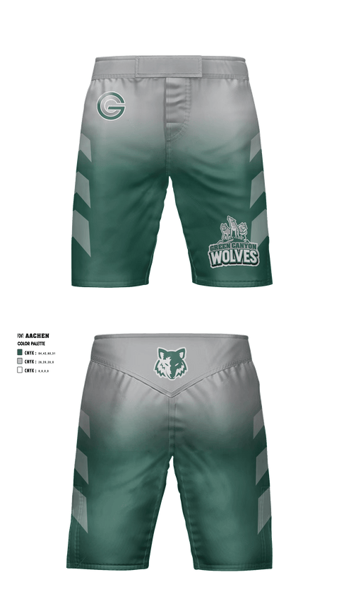 Fight Shorts, Green Canyon High School Wrestling, Wrestling, Teamtime, Team time, sublimation, custom sports apparel, team uniforms, spirit wear, spiritwear, sports uniforms, custom shirts, team store, custom team store, fundraiser sports, apparel fundraiser