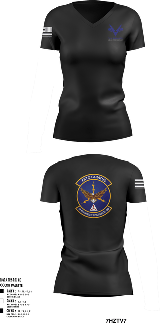 Women's Short Sleeve Vneck Shirt, Clearwater Composite Squadron, Air Force, Teamtime, Team time, sublimation, custom sports apparel, team uniforms, spirit wear, spiritwear, sports uniforms, custom shirts, team store, custom team store, fundraiser sports, apparel fundraiser