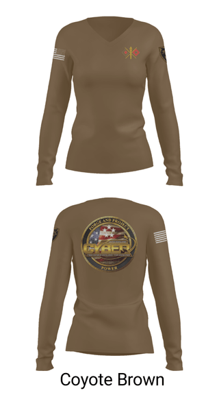 Women's Long Sleeve Vneck Shirt, , Army, Teamtime, Team time, sublimation, custom sports apparel, team uniforms, spirit wear, spiritwear, sports uniforms, custom shirts, team store, custom team store, fundraiser sports, apparel fundraiser