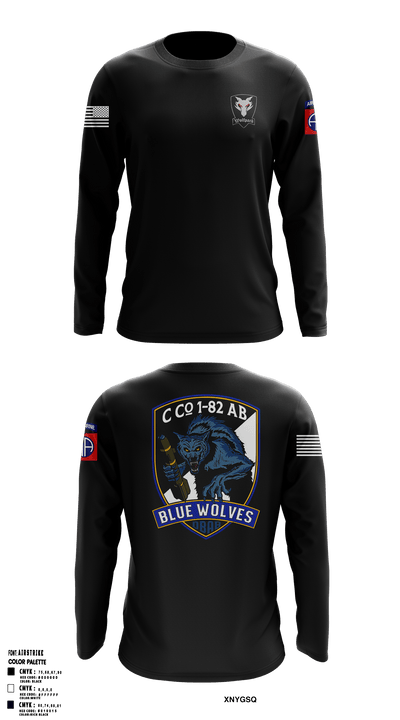 C/1-82 AB Bluewolves 72961679 Long Sleeve Performance Shirt - 6