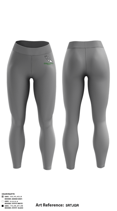 Concord High School Track 53059740 Womens Leggings - 6