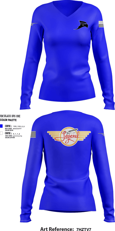 N1522W 9665806 Women's Long Sleeve V-neck Shirt - 6