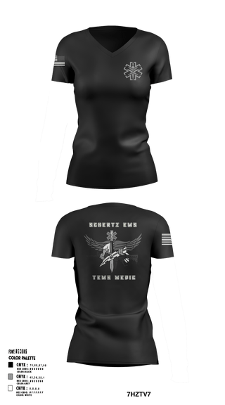 Women's Short Sleeve Vneck Shirt, Schertz SWAT, Fire Department, Teamtime, Team time, sublimation, custom sports apparel, team uniforms, spirit wear, spiritwear, sports uniforms, custom shirts, team store, custom team store, fundraiser sports, apparel fundraiser