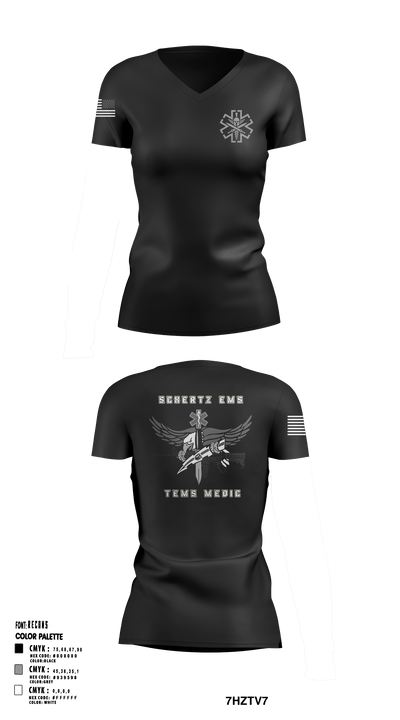 Schertz SWAT 48439829 Women's Short Sleeve V-neck Shirt - 5
