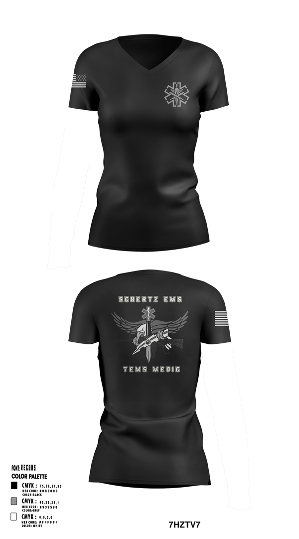 Women's Short Sleeve Vneck Shirt, Schertz SWAT, Fire Department, Teamtime, Team time, sublimation, custom sports apparel, team uniforms, spirit wear, spiritwear, sports uniforms, custom shirts, team store, custom team store, fundraiser sports, apparel fundraiser
