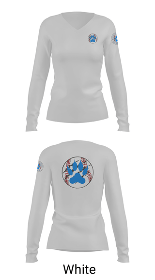 Women's Long Sleeve Vneck Shirt, Wildcats, Baseball, Teamtime, Team time, sublimation, custom sports apparel, team uniforms, spirit wear, spiritwear, sports uniforms, custom shirts, team store, custom team store, fundraiser sports, apparel fundraiser