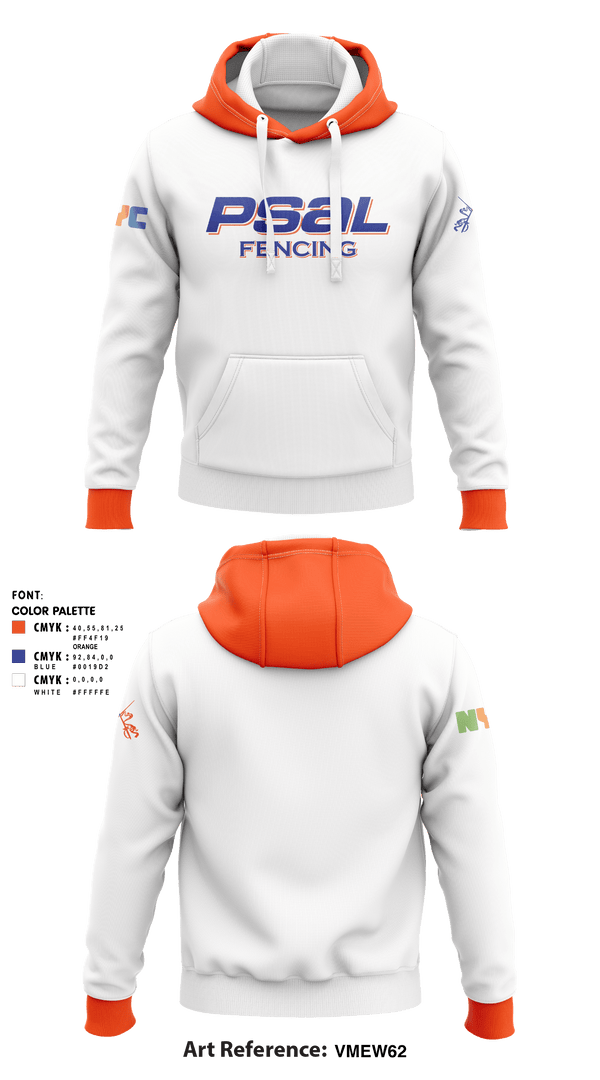 Hoodie, PSAL Fencing, Spirit Store, Teamtime, Team time, sublimation, custom sports apparel, team uniforms, spirit wear, spiritwear, sports uniforms, custom shirts, team store, custom team store, fundraiser sports, apparel fundraiser