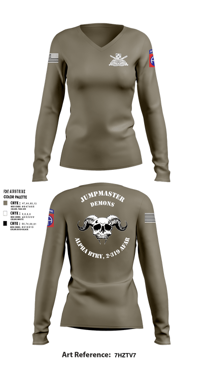ALPHA BTRY, 2-319th AFAR 68475694 Women's Long Sleeve V-neck Shirt - 4