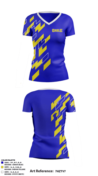 Women's Short Sleeve Vneck Shirt, Gable Middle School, Spirit Store, Teamtime, Team time, sublimation, custom sports apparel, team uniforms, spirit wear, spiritwear, sports uniforms, custom shirts, team store, custom team store, fundraiser sports, apparel fundraiser