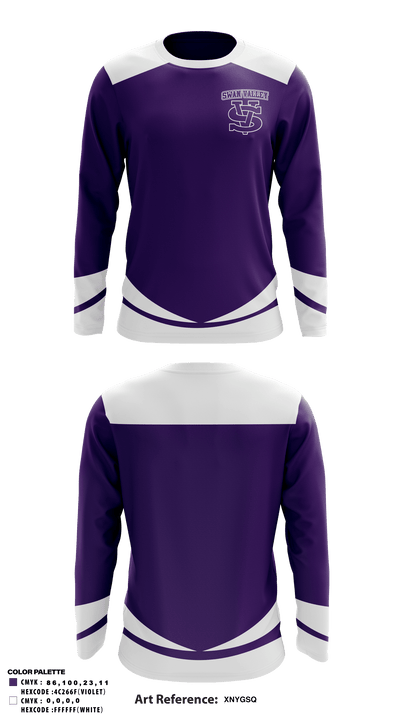 Swan Valley High School Ice Hockey 27287577 Long Sleeve Performance Shirt - 1