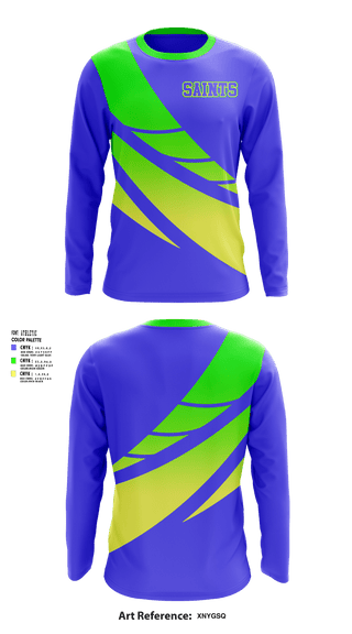 Long Sleeve Performance Shirt, saints, Football, Teamtime, Team time, sublimation, custom sports apparel, team uniforms, spirit wear, spiritwear, sports uniforms, custom shirts, team store, custom team store, fundraiser sports, apparel fundraiser