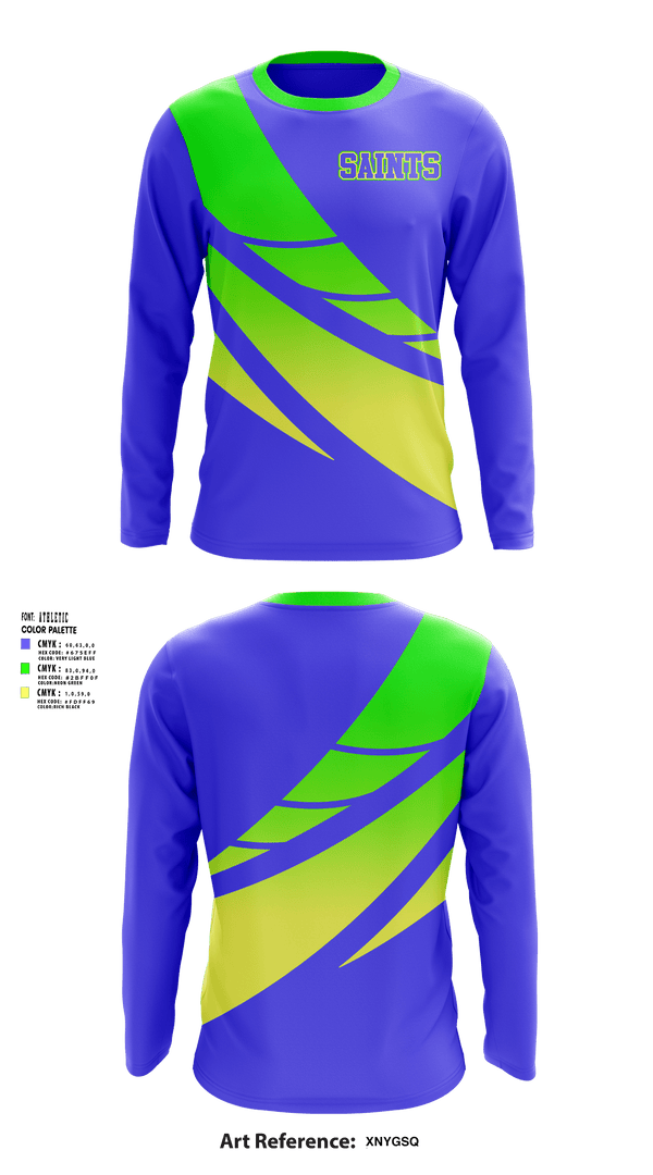 Long Sleeve Performance Shirt, saints, Football, Teamtime, Team time, sublimation, custom sports apparel, team uniforms, spirit wear, spiritwear, sports uniforms, custom shirts, team store, custom team store, fundraiser sports, apparel fundraiser