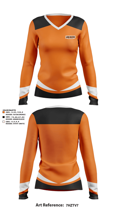 Los Gatos High School Field Hockey 91906499 Women's Long Sleeve V-neck Shirt - 1