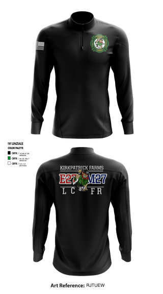 Quarter Zip Jacket, Kirkpatrick Farms Loudoun CO, Fire Department, Teamtime, Team time, sublimation, custom sports apparel, team uniforms, spirit wear, spiritwear, sports uniforms, custom shirts, team store, custom team store, fundraiser sports, apparel fundraiser