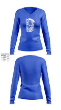 Orland Jr Trojans Football 79293862 Women's Long Sleeve V-neck Shirt - 2