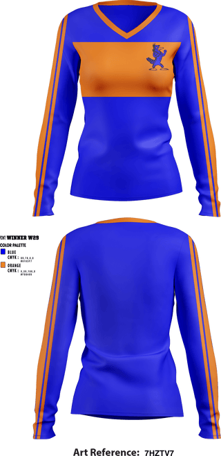 Women's Long Sleeve Vneck Shirt, Walthill Public High School Volleyball, Women's Volleyball, Teamtime, Team time, sublimation, custom sports apparel, team uniforms, spirit wear, spiritwear, sports uniforms, custom shirts, team store, custom team store, fundraiser sports, apparel fundraiser