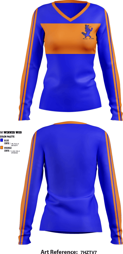Walthill Public High School Volleyball 80244626 Women's Long Sleeve V-neck Shirt - 1