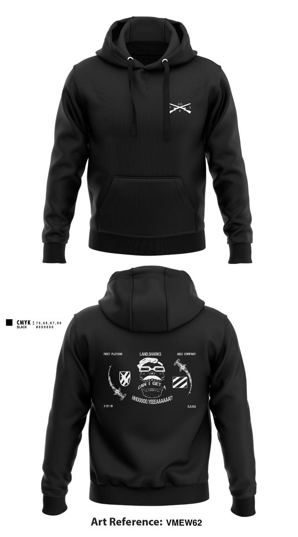 Hoodie, 1st PLT/Able Co/3-121 IN, Army, Teamtime, Team time, sublimation, custom sports apparel, team uniforms, spirit wear, spiritwear, sports uniforms, custom shirts, team store, custom team store, fundraiser sports, apparel fundraiser