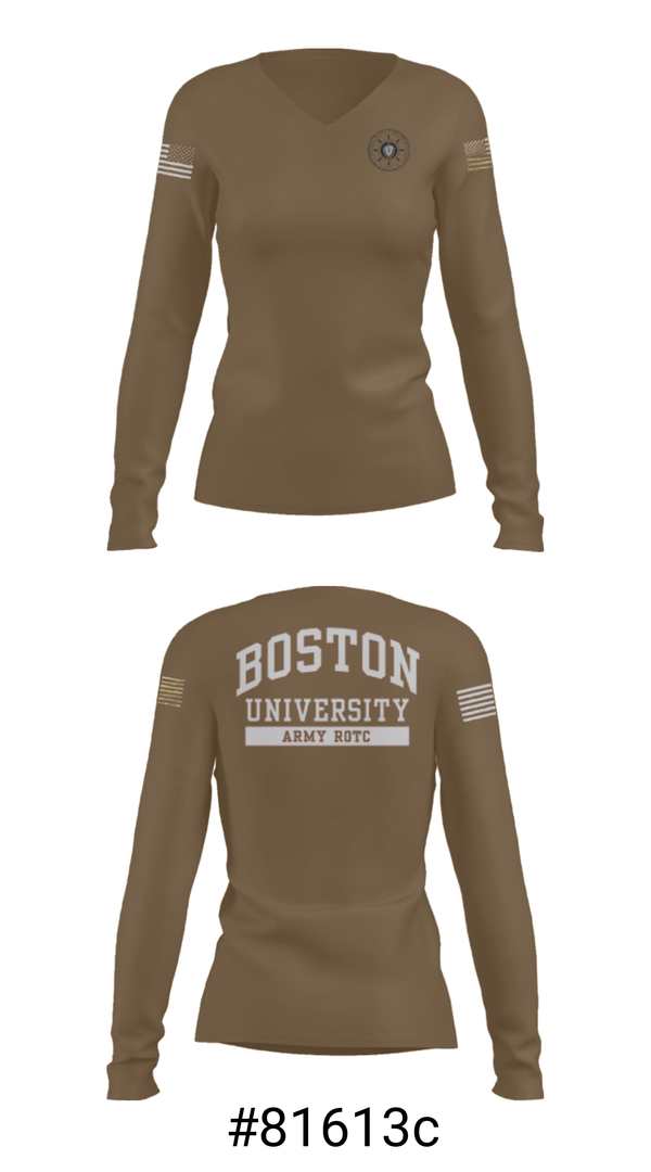 Women's Long Sleeve Vneck Shirt, , Army, Teamtime, Team time, sublimation, custom sports apparel, team uniforms, spirit wear, spiritwear, sports uniforms, custom shirts, team store, custom team store, fundraiser sports, apparel fundraiser