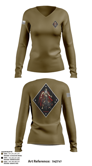 Women's Long Sleeve Vneck Shirt, V1/1, Marines, Teamtime, Team time, sublimation, custom sports apparel, team uniforms, spirit wear, spiritwear, sports uniforms, custom shirts, team store, custom team store, fundraiser sports, apparel fundraiser