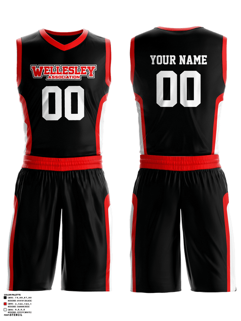 Basketball Uniform, Wellesley Youth Basketball Association, Men's Basketball, Teamtime, Team time, sublimation, custom sports apparel, team uniforms, spirit wear, spiritwear, sports uniforms, custom shirts, team store, custom team store, fundraiser sports, apparel fundraiser