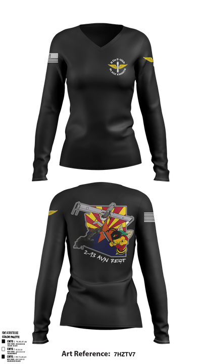 Bravo Company, 2-13th AVN REGT 30598142 Women's Long Sleeve V-neck Shirt - 51