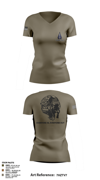 3rd SFAB 14346541 Women's Short Sleeve V-neck Shirt - 3