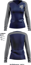 Moss Point Athletics 65498589 Women's Long Sleeve V-neck Shirt - 3