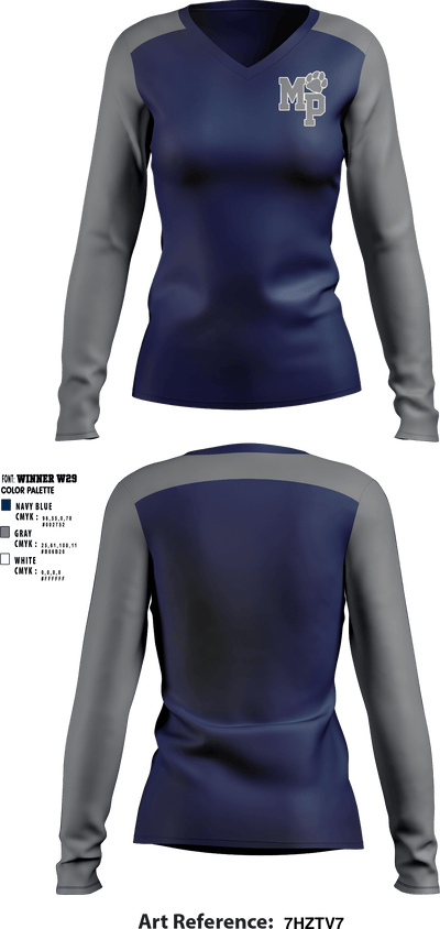 Moss Point Athletics 65498589 Women's Long Sleeve V-neck Shirt - 3