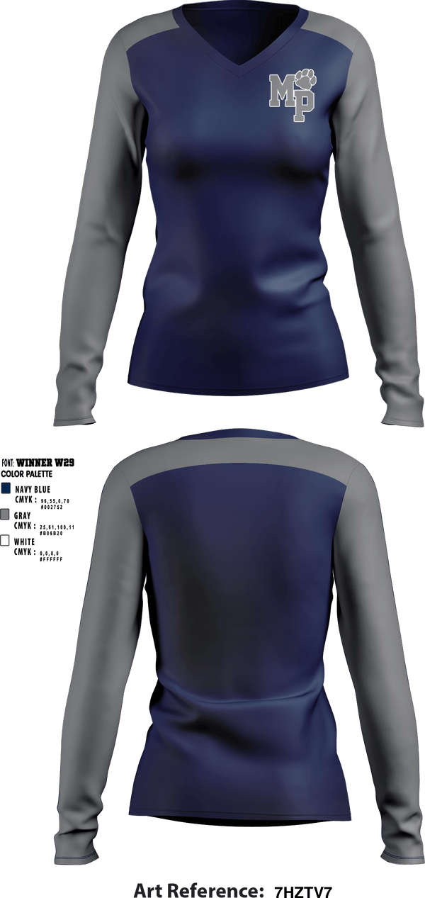 Women's Long Sleeve Vneck Shirt, Moss Point Athletics, Spirit Store, Teamtime, Team time, sublimation, custom sports apparel, team uniforms, spirit wear, spiritwear, sports uniforms, custom shirts, team store, custom team store, fundraiser sports, apparel fundraiser