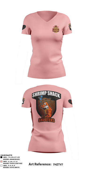 Shrimp Shack Shooters 38335157 Women's Short Sleeve V-neck Shirt - 2