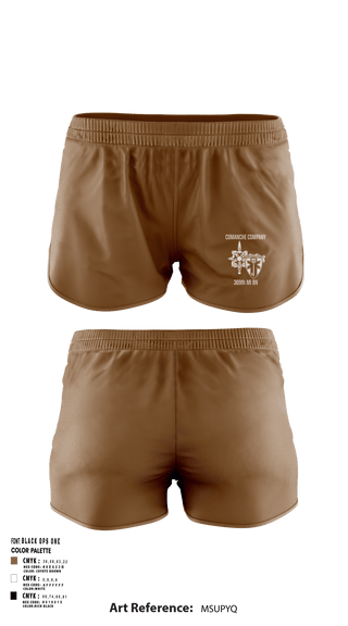 Women's Shorts, Comanche, 309th MI BN, , Teamtime, Team time, sublimation, custom sports apparel, team uniforms, spirit wear, spiritwear, sports uniforms, custom shirts, team store, custom team store, fundraiser sports, apparel fundraiser