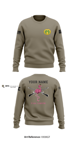Crew Neck Sweatshirt, Flamingo Co F 3/485 IN, Army, Teamtime, Team time, sublimation, custom sports apparel, team uniforms, spirit wear, spiritwear, sports uniforms, custom shirts, team store, custom team store, fundraiser sports, apparel fundraiser